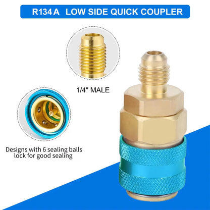 Refrigerant Charging Hose R134A with Gauge Automotive AC Refill Kit Compatible Gas Pressure Measuring Tool for Car Air Repair