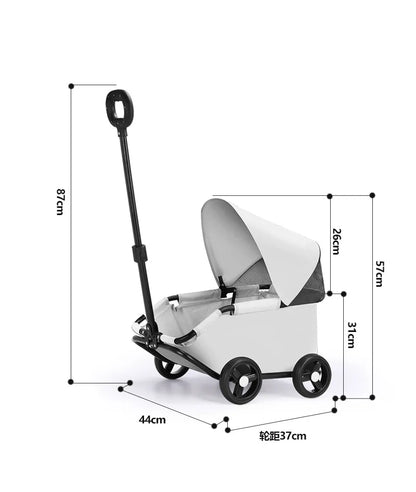 Foldable Pet Stroller Cart for Small Dogs Cats Puppy Kitten Outdoor Travel Carrier Toy Pushcart