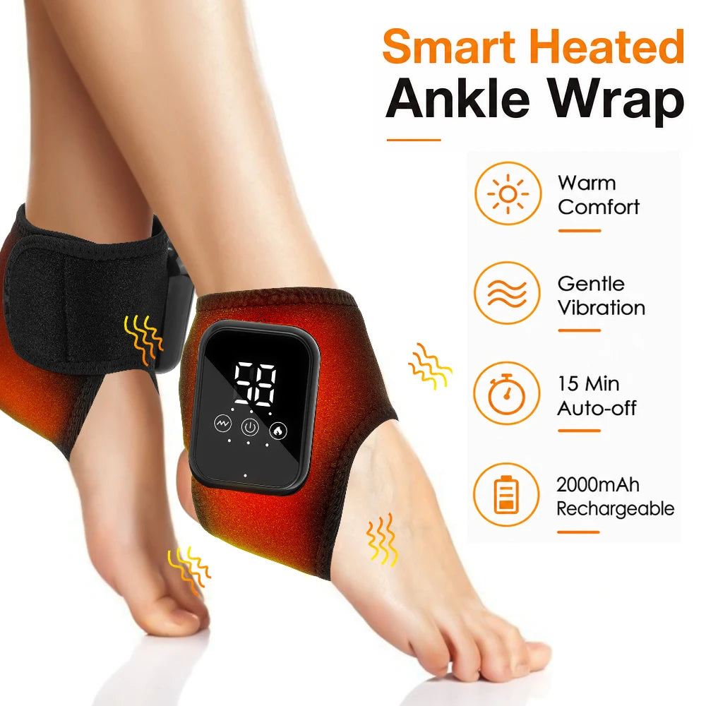 Cordless Heating Ankle Wrist Massager Electric Foot Hand Vibration Massager Warm Ankle Brace Joint Sprain Support Wristband