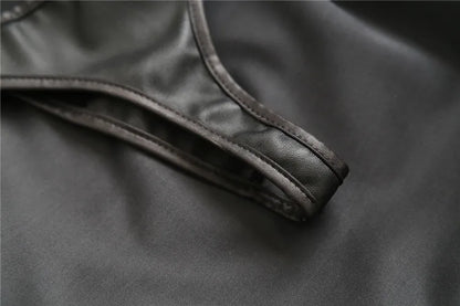 Female Ass Porn Mini Skirt BDSM Bondage Lingerie Spanking Whip PU Leather G-String Panties Dress Erotic Sexy Costume Women