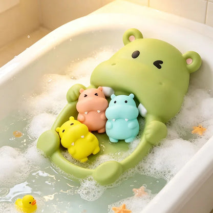 Baby Bath Toys Floating Hippo Seal Animal Family Water Play Set Toddler Bathtub Shower Fun