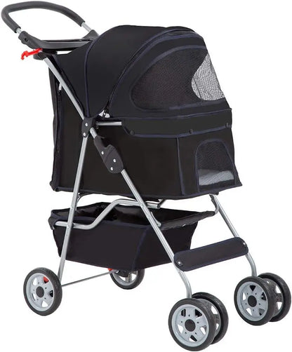 Portable Folding Pet Stroller Rotate Wheels Modern Style Medium Pets Carrying Traveling Made Vietnam TH-PSP-030