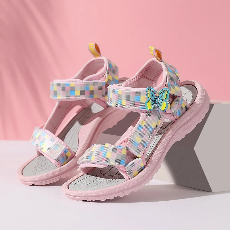 Summer Children Sandals Baby Girls Toddler Soft Non-slip Princess Shoes Baby Cute Pearl Princess Dance  Kids Performance Prop