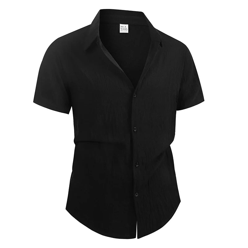 Men's Cotton Linen Shirt Summer Short Sleeve Male Tops 2026 Brand Clothing High Quality Shirts Casual Fashion Shirt For Men