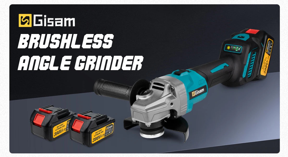 Gisam 125mm M14 Brushless Angle Grinder 7 Gears Cordless Grinding Machine Cutting Woodworking Tools For Makita 18V Battery Pins