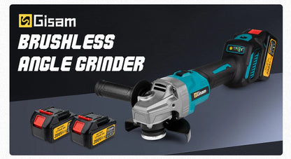 Gisam 125mm M14 Brushless Angle Grinder 7 Gears Cordless Grinding Machine Cutting Woodworking Tools For Makita 18V Battery Pins