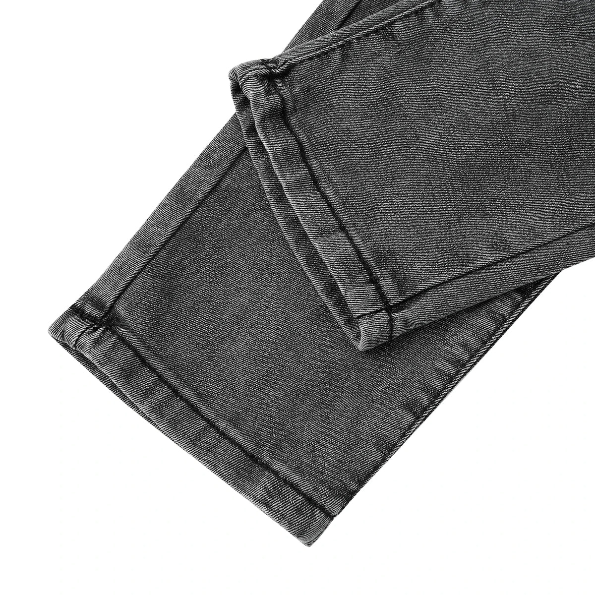 2025 New Men Slim Biker Ripped Long Denim Trousers Skinny Jeans Side Straps Zips Male Jogging Pants Destroyed Stretchy Pants