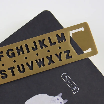 Vintage Brass Metal Multifunctional Bookmark Stencil Ruler DIY Tool Travelers Notebook Diary Planner Accessories Stationery