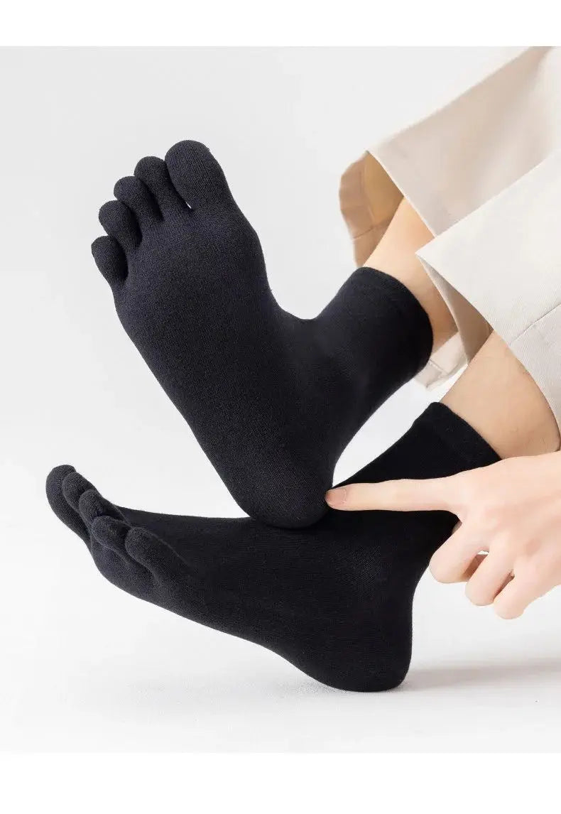 5Pairs Five Fingers Toe Socks Breathable Cotton Unisex Sports Running Sweat Absorbent Antibacterial Ankle Crew