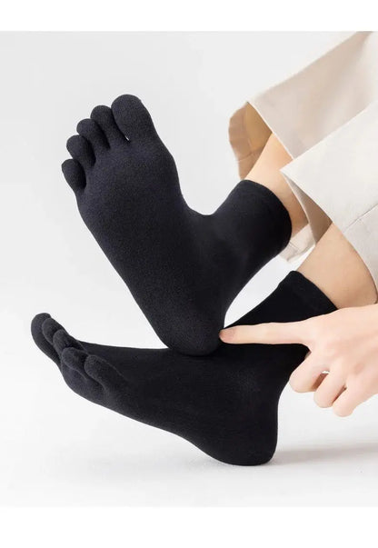 5Pairs Five Fingers Toe Socks Breathable Cotton Unisex Sports Running Sweat Absorbent Antibacterial Ankle Crew