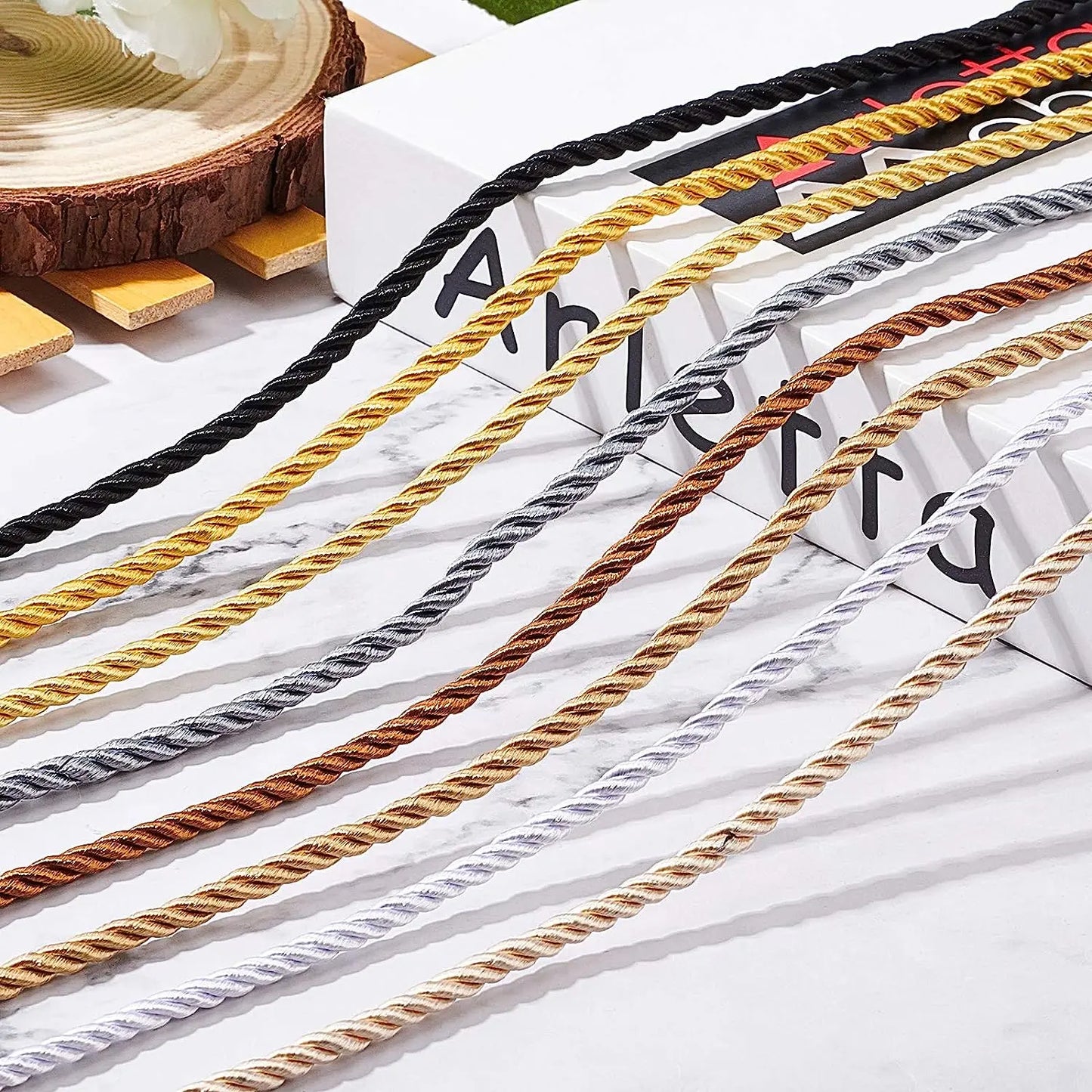 5MM Twisted Cord Rope Trim Craft Decorative Polyester Rope Handmade Cording for Sewing Crafts Upholstery Home Decor 5m