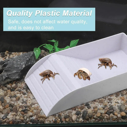 Reptile Bathing Pool Reptile Feeding Dish Water Bowl with Ramp Aquarium Ornament for Snake, Turtle, Bearded Dragon, Lizard Bath