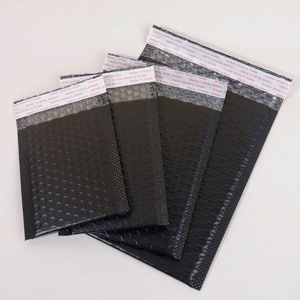 50-10PCS Black/Pink/White Bubble Mailers Delivery Package Packaging Small Business Supplies Bubble Envelopes Packing Bag Mailer