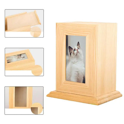 Pet Urns For Dogs Or Cats Wooden Urn Ashes Ashes Personalized Photo Frame Pet Cremation Urns Keepsake Memory Box