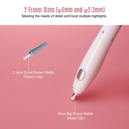 【New】Electric Eraser Kit with 16 Eraser Refills Rechargeable Pencil Eraser One-button Control Stationery  for School