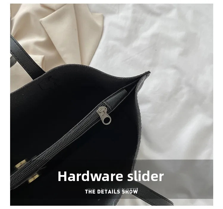 Large Capacity Women's Bag, New Soft Leather Tote Bag, Casual and Versatile Single Shoulder Bags for Woman Korean Style Handbags