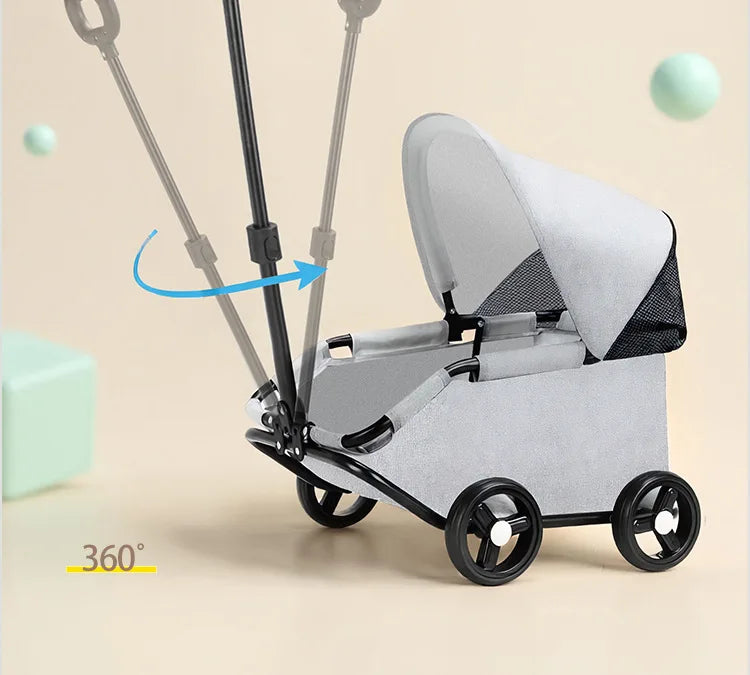 Foldable Pet Stroller Cart for Small Dogs Cats Puppy Kitten Outdoor Travel Carrier Toy Pushcart