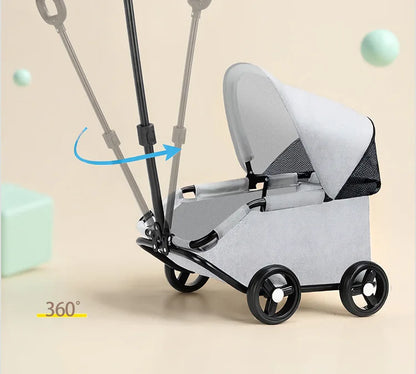 Foldable Pet Stroller Cart for Small Dogs Cats Puppy Kitten Outdoor Travel Carrier Toy Pushcart