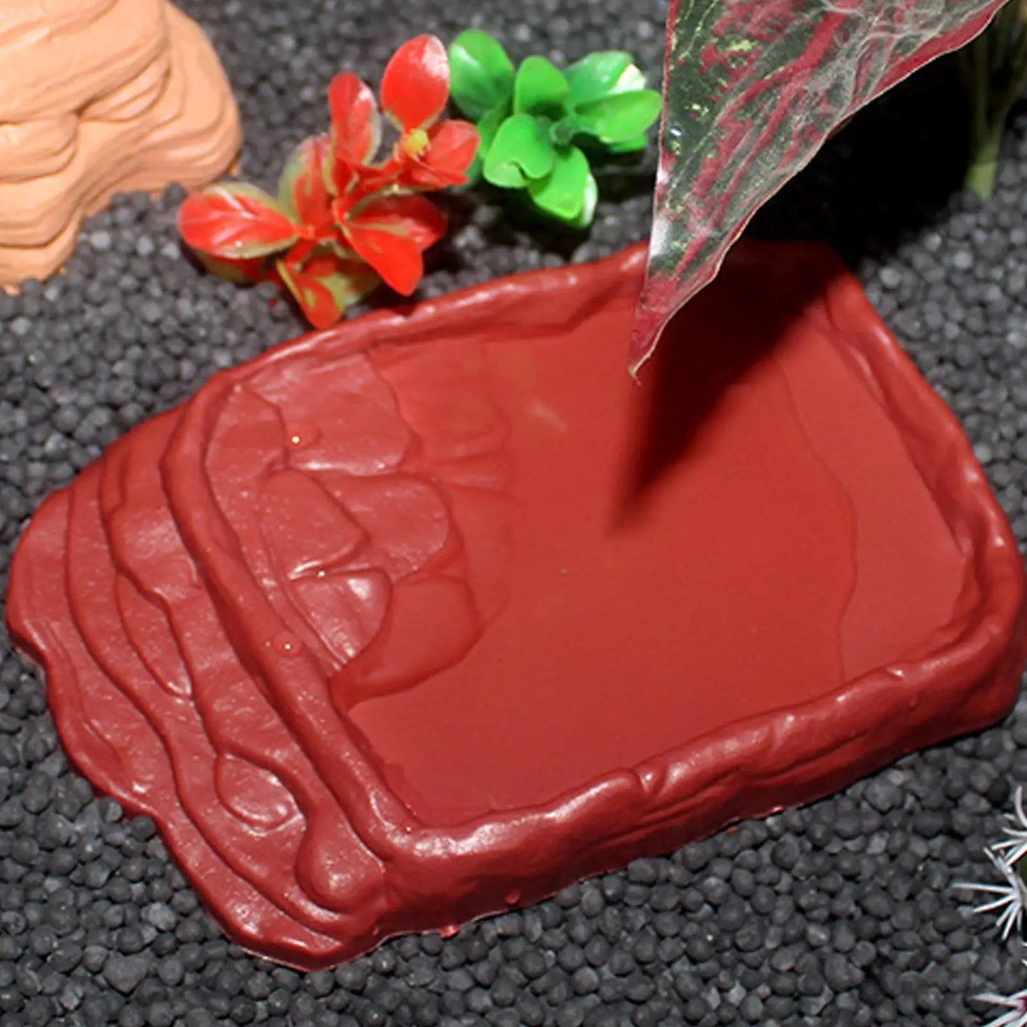 Tortoise Bathtub Water Dish Anti-Slip Ladders Reptile Bowl Reptile Bathing Pool Aquarium Ornament Tortoise Habitat Accessories