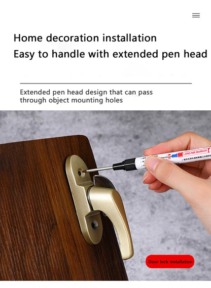 4Pcs/Set 30mm Deep Hole Long Nib Head Markers For Metal Perforating Pen Waterproof Bathroom Woodworking Decoration Multi-Purpose