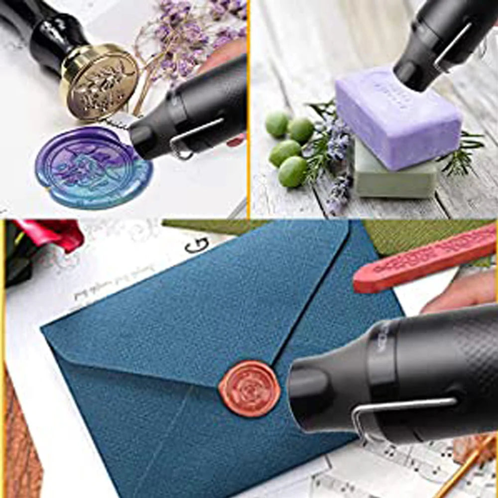 300W Electrical Mini Heat Gun Handheld Hot Air Gun with 300PCS Heat Shrink Butt for DIY Craft Embossing Shrink Wrapping PVC