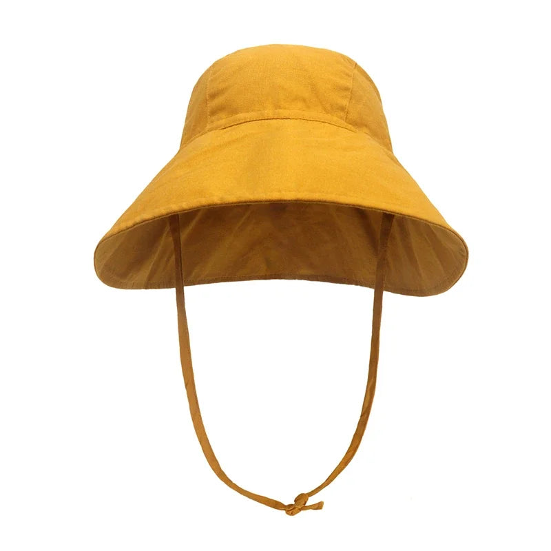 Baby SunHat Summer Boys Girls Bucket Hat Kids Cotton UV Travel Hats Child Big Brim Outdoor Beach Caps Fashion Casual Panama Cap