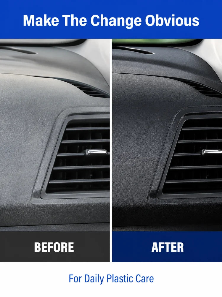 Plastic Restoration Spray with Scratch Remover for Car Interior Trim Cleaner Shiny Car Stuff