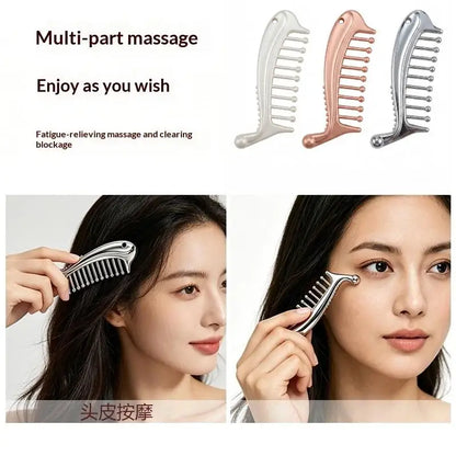 Manual Head Massager Scalp Comb Protable Stainless Steel Gua Sha Facial Tool Trigger Point Massager Tool For Foot Hand Back