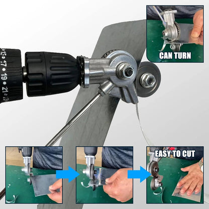 Electric Drill Plate Cutter Attachment Double Headed Free Cutting Tools Iron Metal Sheet Cutter Plate Punch Scissors