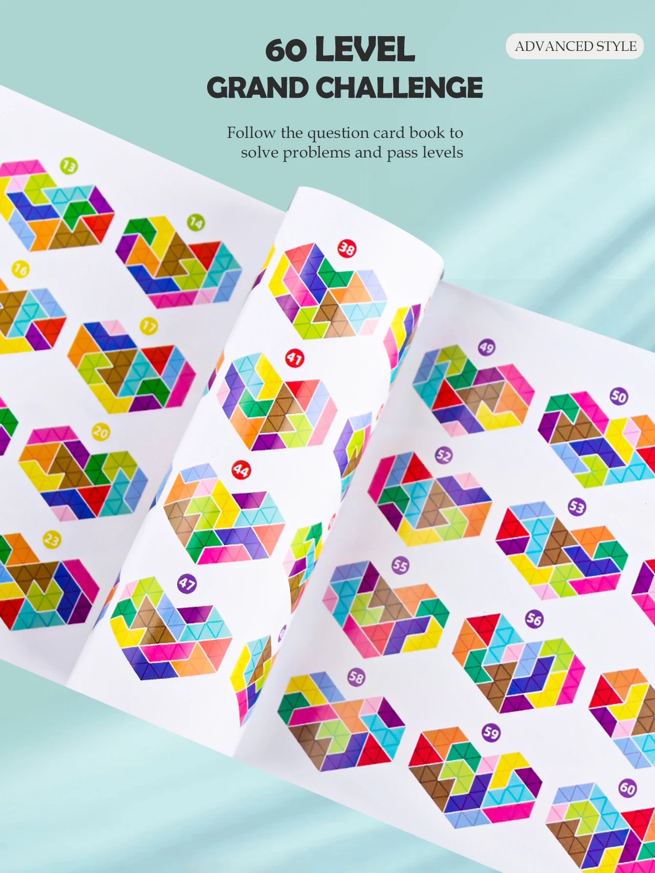 Puzzle Toys. Logical Thinking Training Fun Tabletop Games Multiple Shapes Colors, Advanced Level Gifts for Boys and Girls