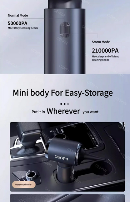 CENRR Car Vacuum Cleaner High Suction 210000PA Wireless Vacuum Cleaner Cordless Vacuum Cleaner High Pressure Cleaning Machine