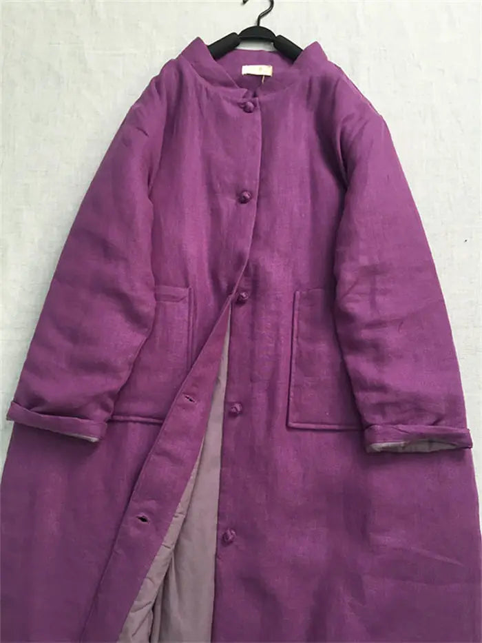 Ethnic Style Retro Single Breasted Cotton Robe Clothing Women's Spring And Autumn 2025 New Loose Versatile Quilted Coat K2709