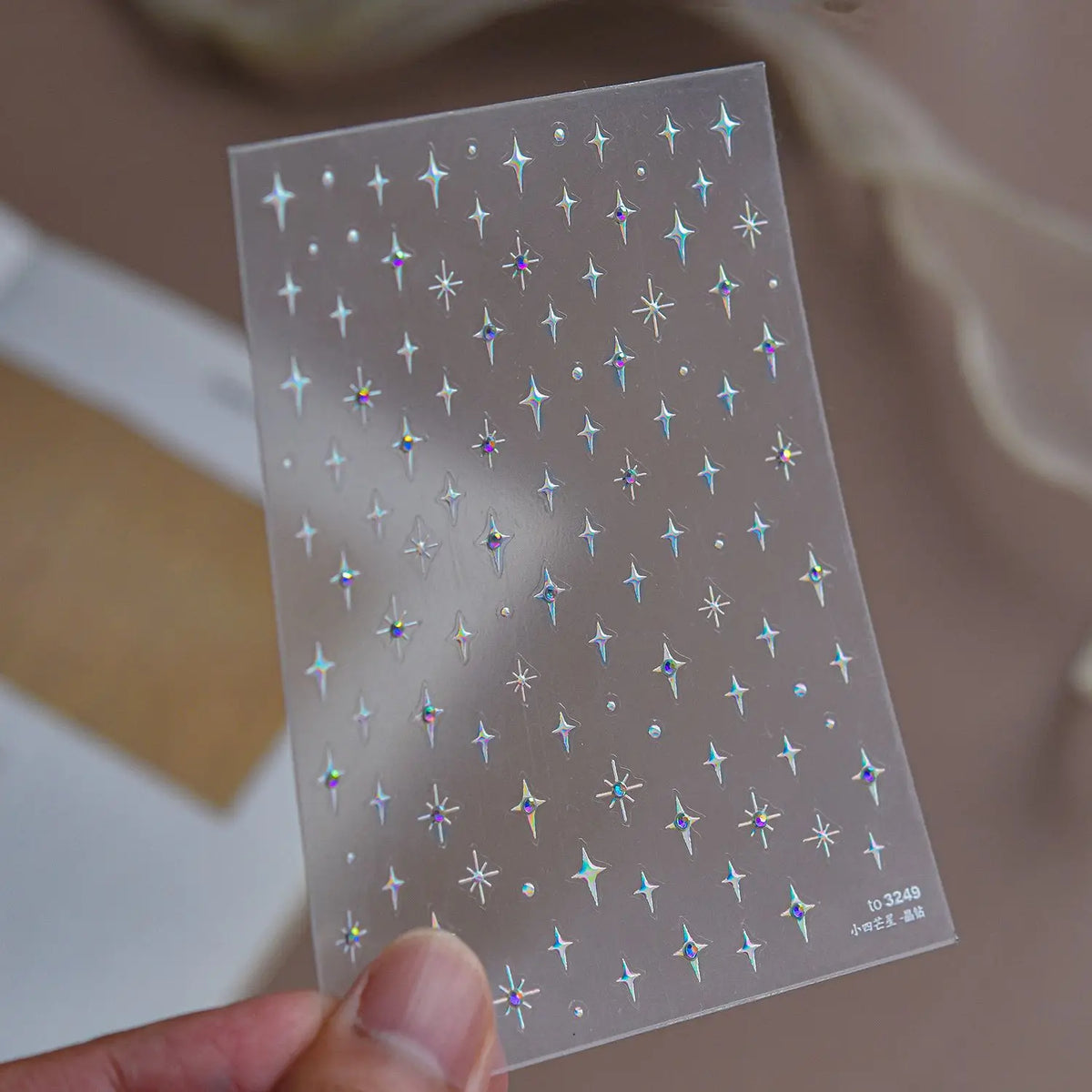 Simple Laser Bronzing Gold Silver Mini Star Rhinestone INS 5D Relief Self Adhesive Nail Art Decoration Sticker 3D Manicure Decal