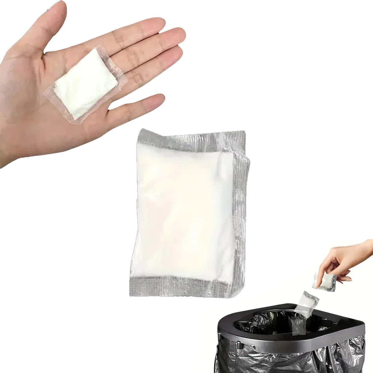 No need to unpack-[Portable | Stool Absorbent]  Outdoor portable toilet, bagged camping toilet paper, outdoor c