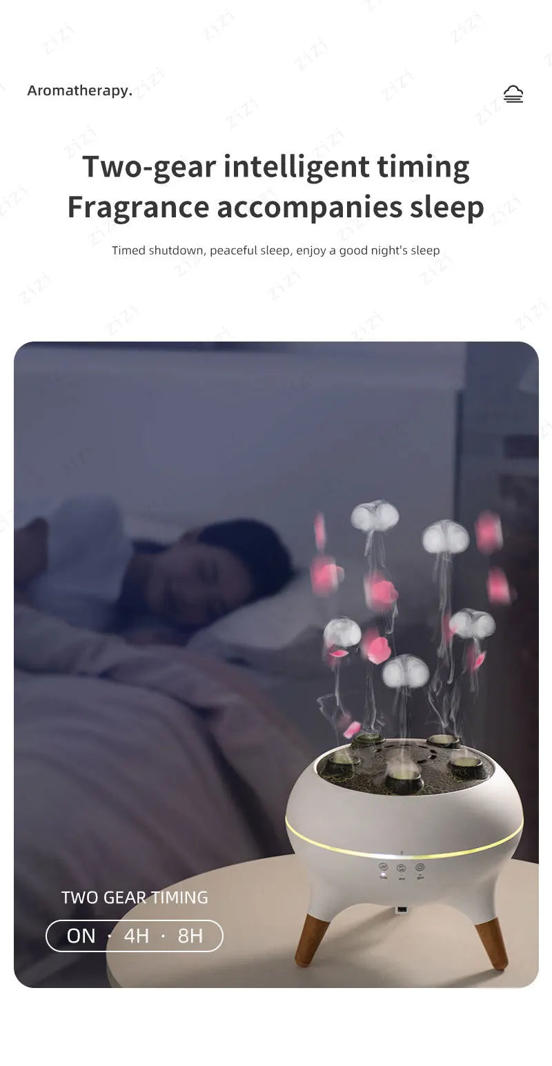 Dynamic Rainbow Jellyfish Essential Oil Fragrance Machine 250ml Essential Oil Diffuser Ultrasonic Porous Atomization Humidifier