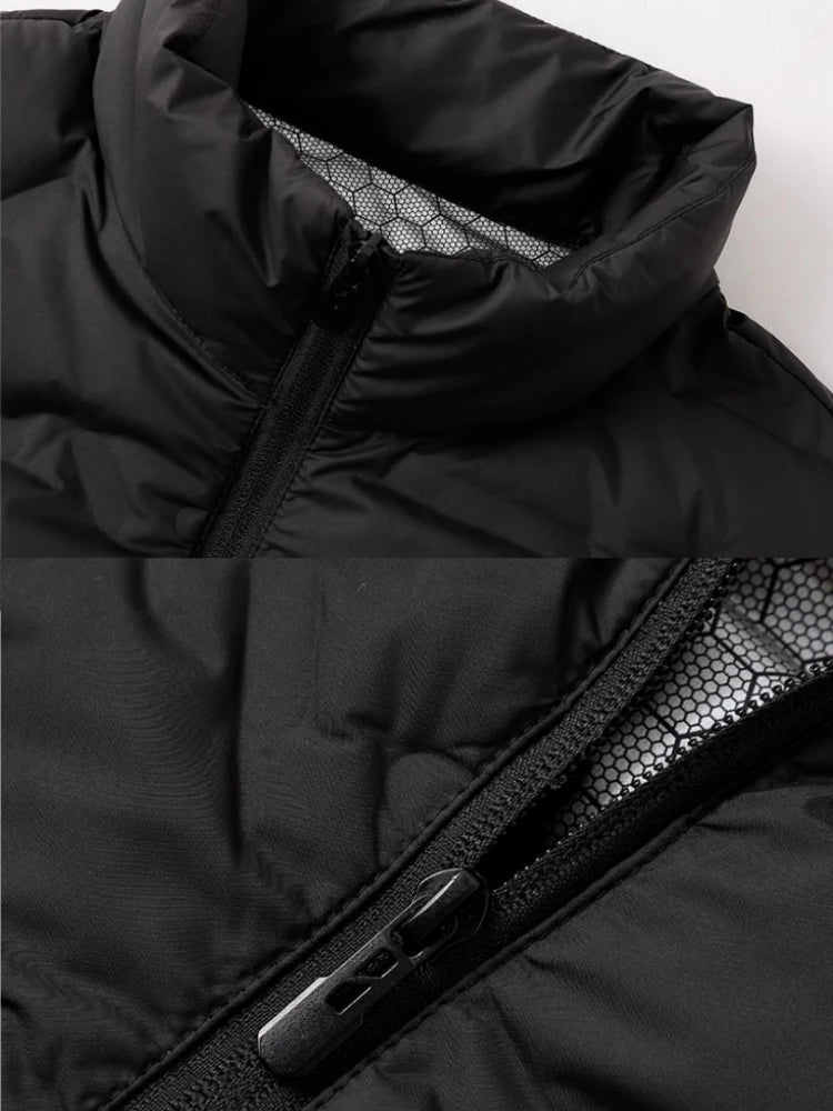 80% White Duck Down Men's Winter Vest Sleeveless Puffer Jacket Graphene Liner Stand Collar Warm Down Gilet Coats Big Size 6XL