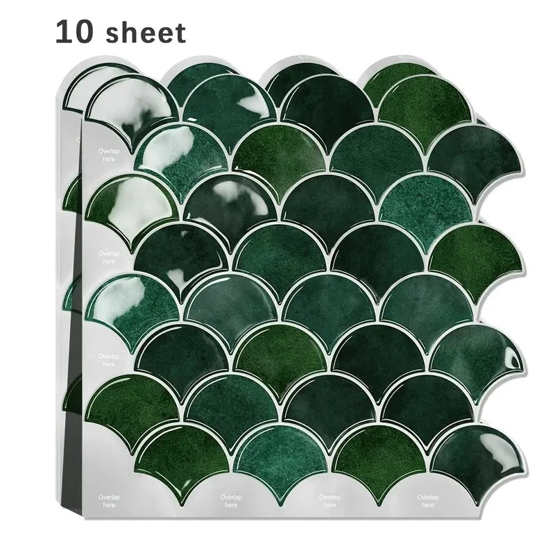 1/10/20pcs Self Adhesive Wall Tiles, Heat Resistant Peel And Stick Kitchen Backsplash, Waterproof , Stickers For Home Decor
