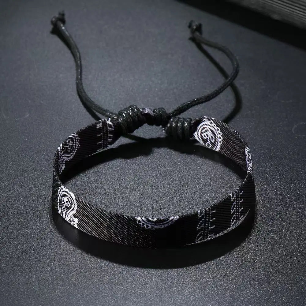 1/4/12Pcs Arabic Scarf Style Woven Bracelet For Women Men Handmade Ethnic Wave Dot Colored Wrap Bracelets Couple Jewelry Gifts