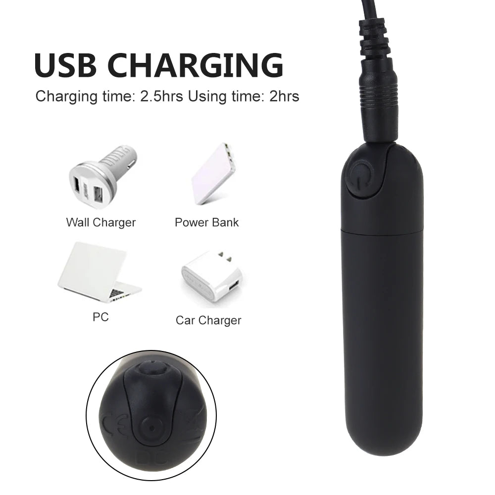 Bullet Vibrator Clitoris and G-Spot Stimulator Nipple Vibrate Massager Vibrating Wand Orgasm Vagina Dildo 10 Speeds for Travel