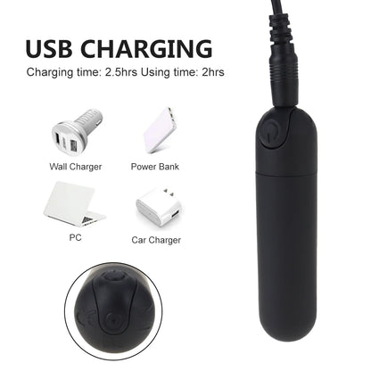 Bullet Vibrator Clitoris and G-Spot Stimulator Nipple Vibrate Massager Vibrating Wand Orgasm Vagina Dildo 10 Speeds for Travel