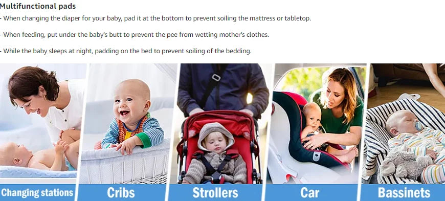 20-100Pcs Disposable Changing Pad High Absorbent Diaper Changing Pads Waterproof Leak Proof Baby Disposable Underpads for Baby