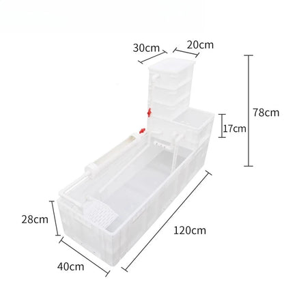 Oxygenate Turtle Terrariums Fliter Cultivation Turnover Box Multifunctional Large Space Fliter Box Turtle Fish Ecological Tank