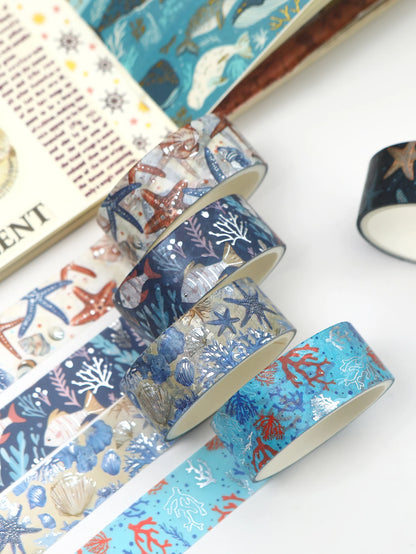 Creative Floral Hot Foil Washi Tape Set,12 Rolls Decorative Masking Tape for Scrapbooking,Journaling,DIY Gift Supplies