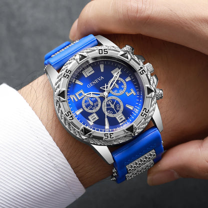 Luxury Arabic Dial Men Business Quartz Watch Fashion Silicone Strap Wristwatch For Man Clock Reloj Hombre (Without Box)