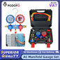 Podofo AC Manifold Gauge Set Car Air Conditioning Refrigerant Charging Tool AC Manifold Gauge Set with Hoses with Storage Box