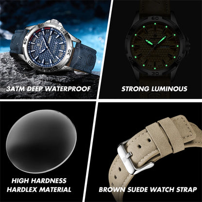 PAAZOMU Man Luxury Brand Watch Waterproof Luminous Date Week Men's Quartz Wristwatch Stainless Steel Fashion Sports Men Watches