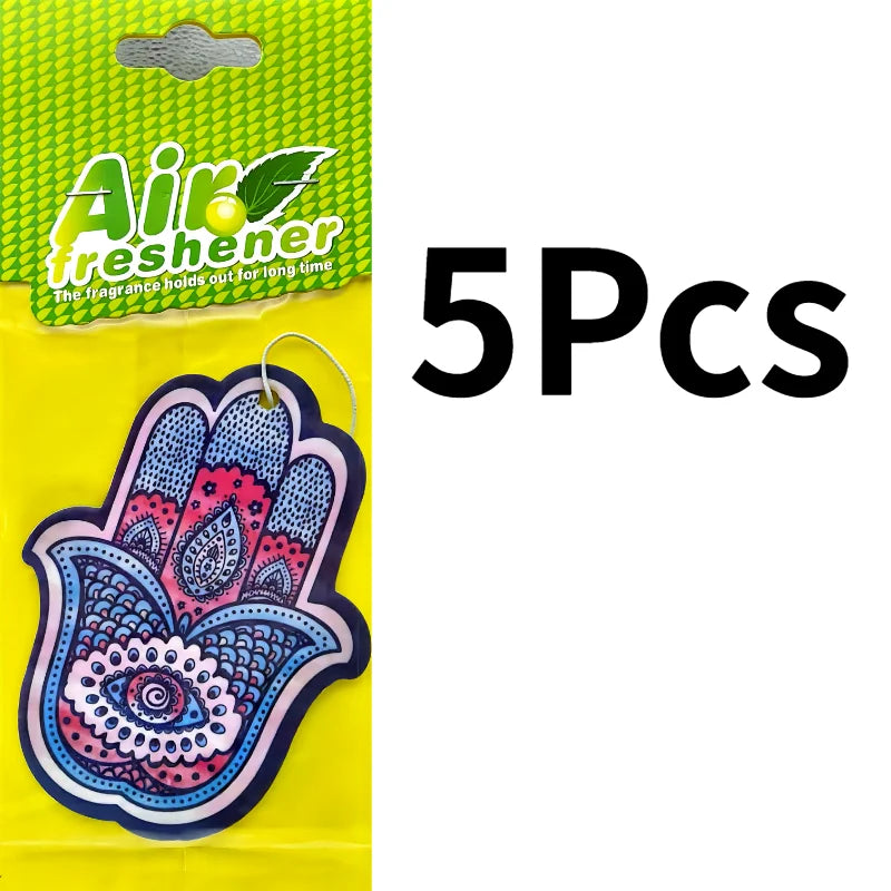 Hamsa Hand Pattern Hanging Car Air Freshener Assorted Fragrance Paper Scent Cards 5‑40 Pcs