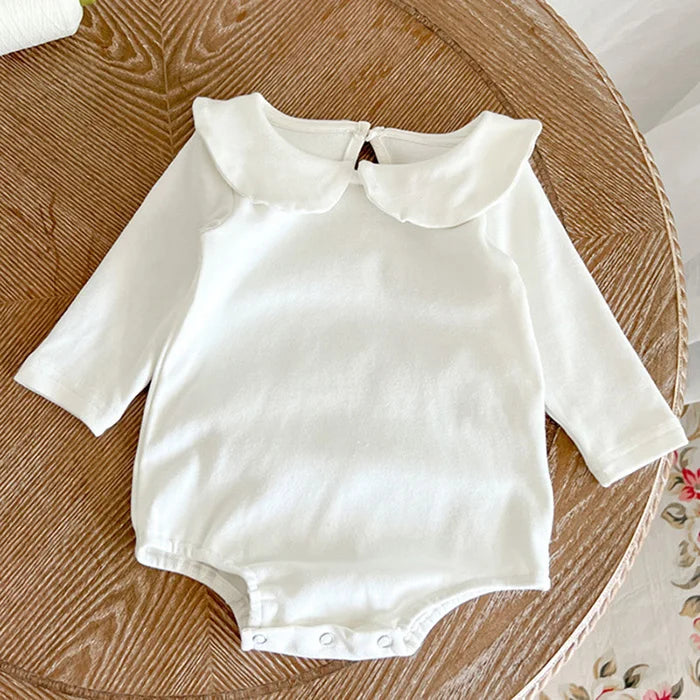 2024 New Spring Children Clothes Toddler Baby Girls Romper Long Sleeved Cotton Lattice Printing Infant Baby Girls Jumpsuit