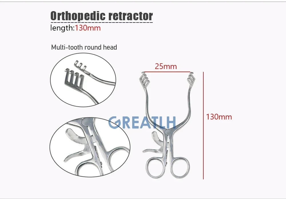 GREATLH Veterinary Instruments  Orthopedics Weitlaner Retractor Stainless Steel Self-Retaining Retractor pet
