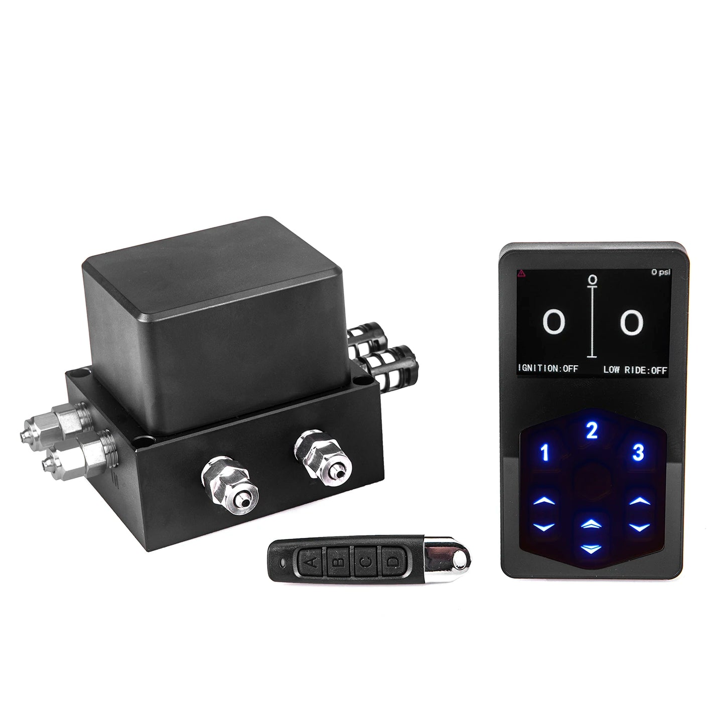 Universal 2-mode Controlled Air Suspension System 3 Preset Memory,Real-Time PSI Monitoring&Auto-Leveling for Truck/SUV/CustomCar